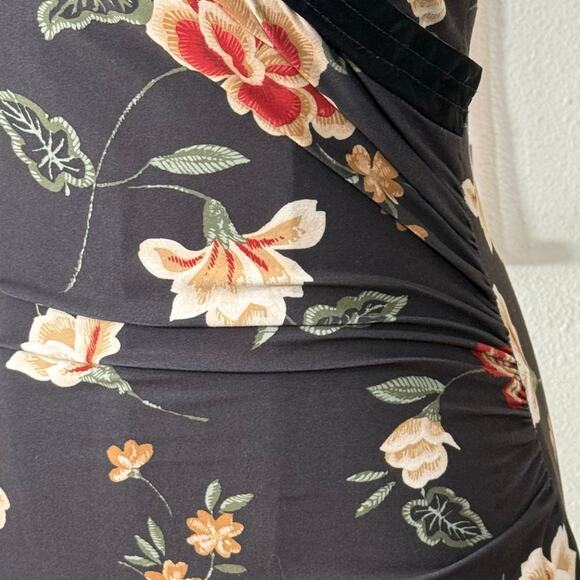 90s Y2k Gray Floral Dress Sexy Romantic Dark Fairy Whimsigoth Asian Inspired S - Picture 3 of 5